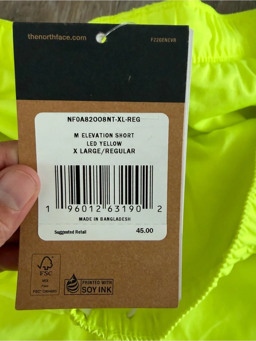 The North Face Neon Yellow Athletic Shorts
